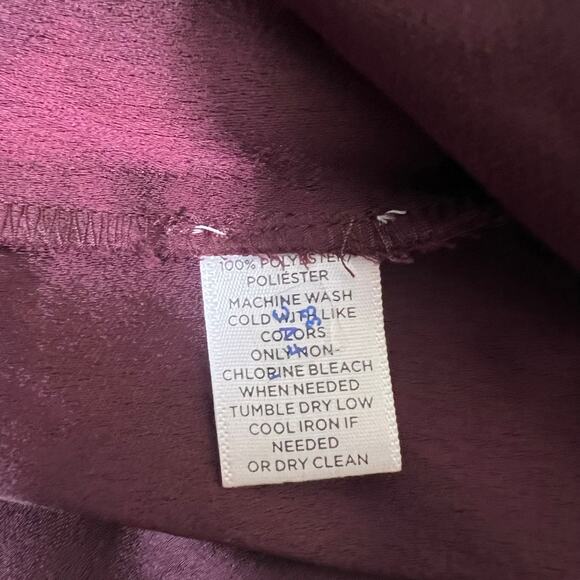 Loft Ruffle Off Shoulder Halter Blouse Size XL Burgundy Mediterranean Feminine - Picture 7 of 8